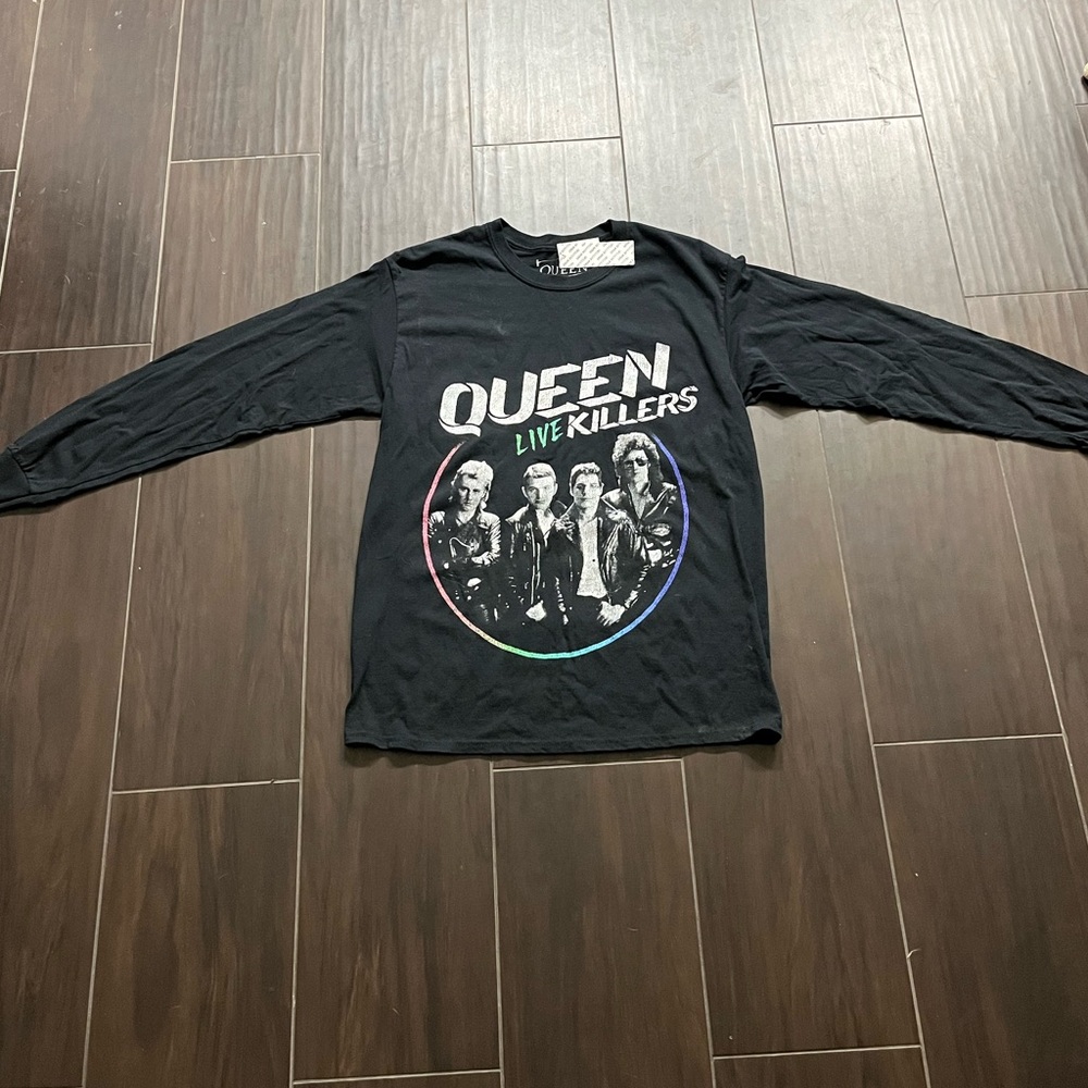 Urban Outfitters Queen Long Sleeve Black Crew Tee